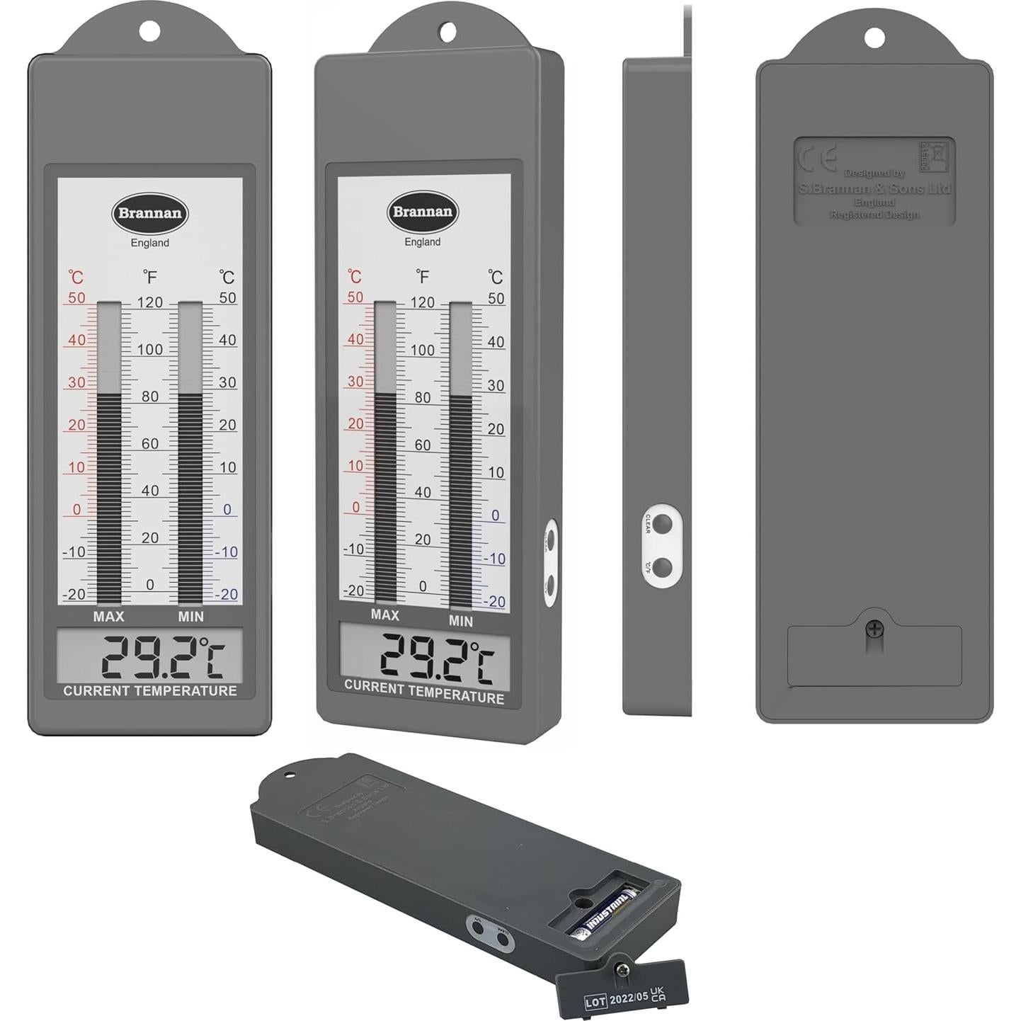 Termómetro Digital Max Min Impermeable Brannan 21x7x2.1cm