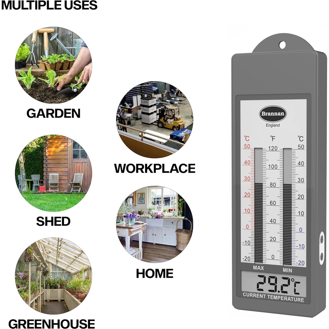 Termómetro Digital Max Min Impermeable Brannan 21x7x2.1cm