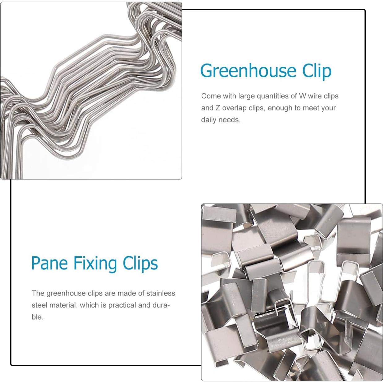 Clips de Acero Inoxidable Gatuida para Paneles de Vidrio 100Pcs