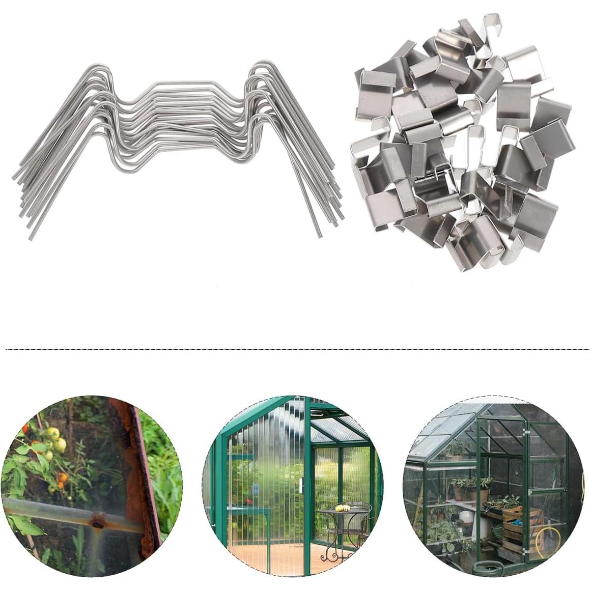 Clips de Acero Inoxidable Gatuida para Paneles de Vidrio 100Pcs