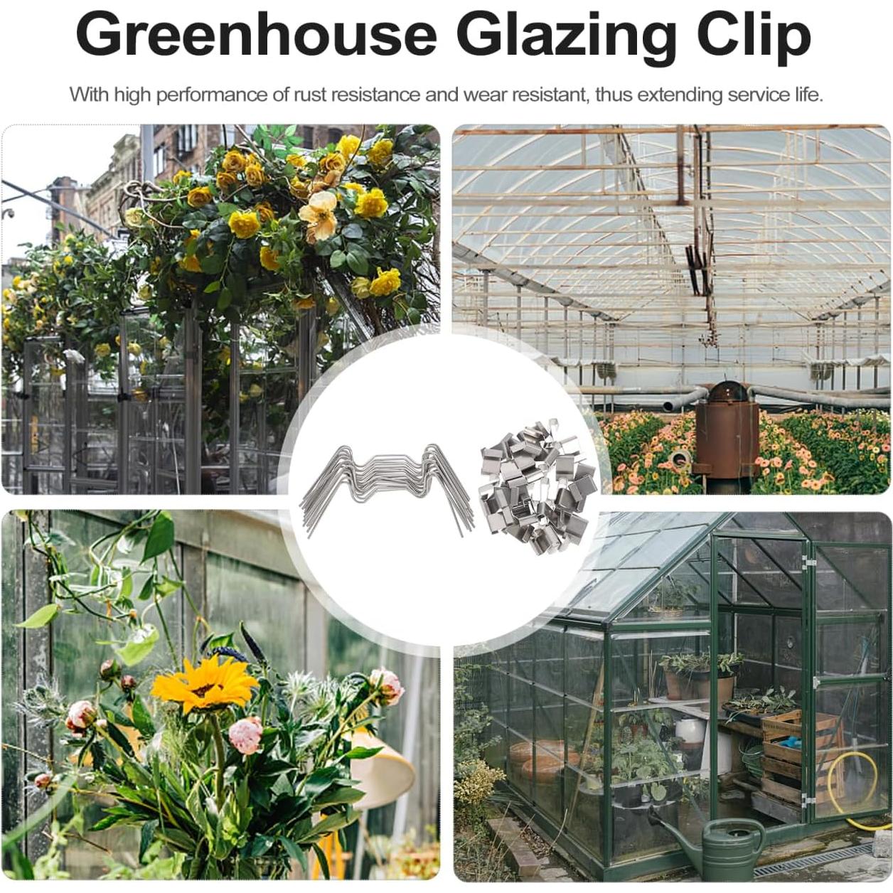 Clips de Acero Inoxidable Gatuida para Paneles de Vidrio 100Pcs