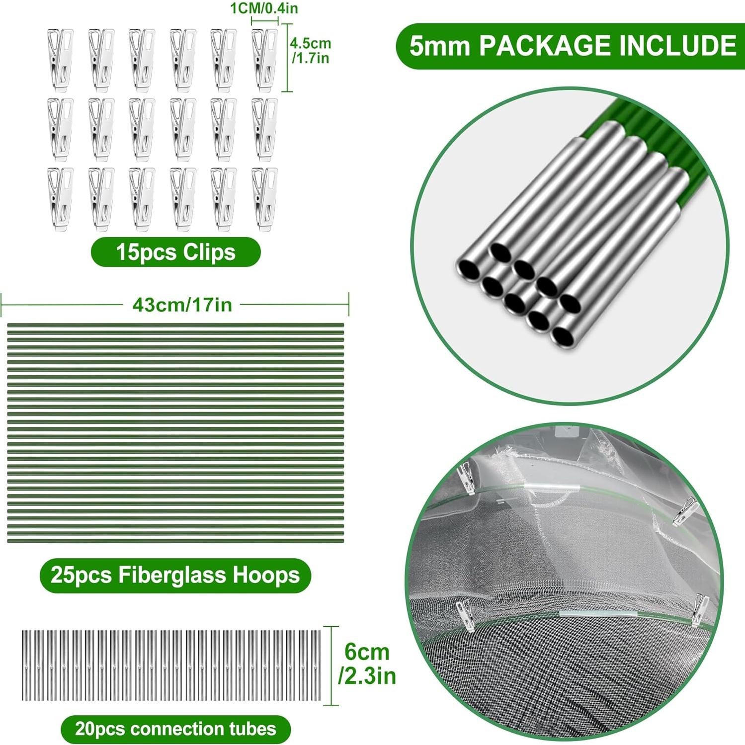 Arcos de Jardín FOTMISHU 5 Juegos 2.13m para Camas Elevadas