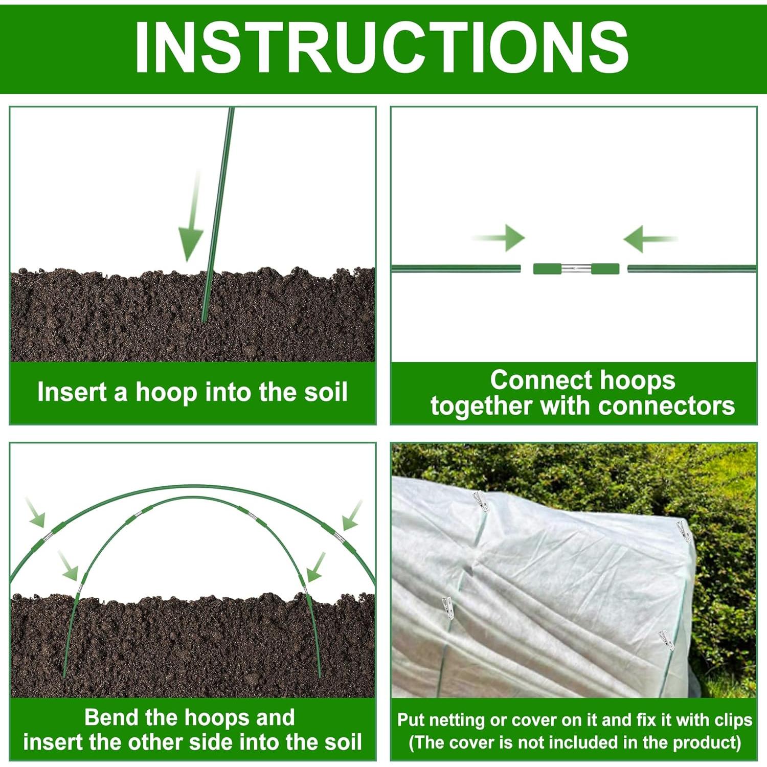 Arcos de Jardín FOTMISHU 5 Juegos 2.13m para Camas Elevadas