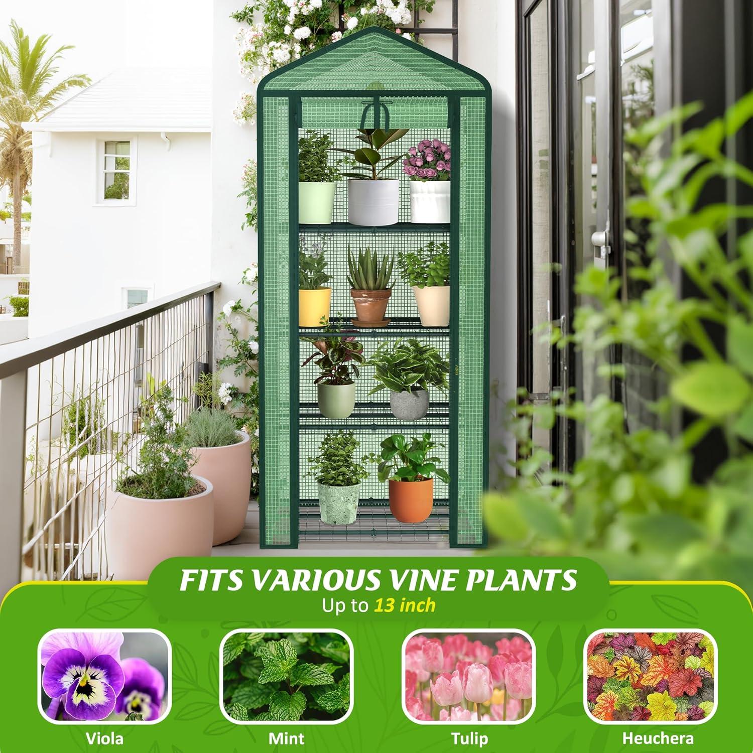 Invernadero Mini 4 Niveles AlisisFores con Cubierta PE 162cm