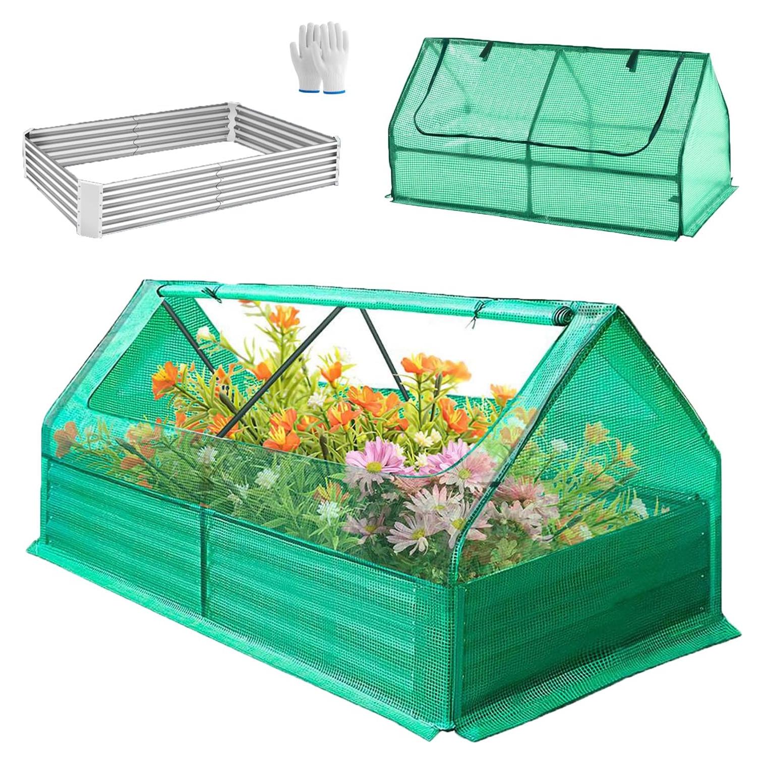 Cama de Jardín Elevada GSJSWX 1.83x0.91x0.91m con Cubierta