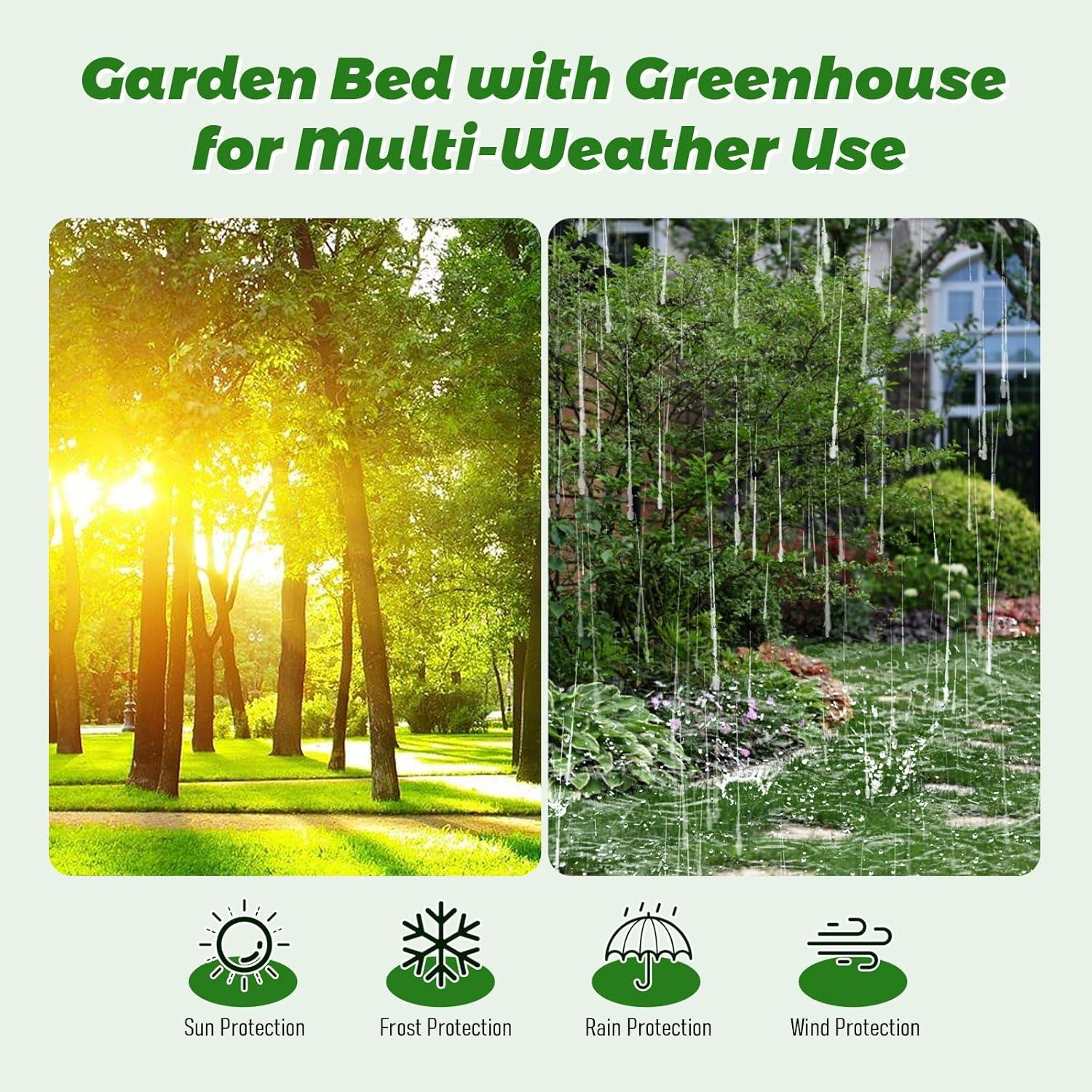 Cama de Jardín Elevada GSJSWX 1.83x0.91x0.91m con Cubierta