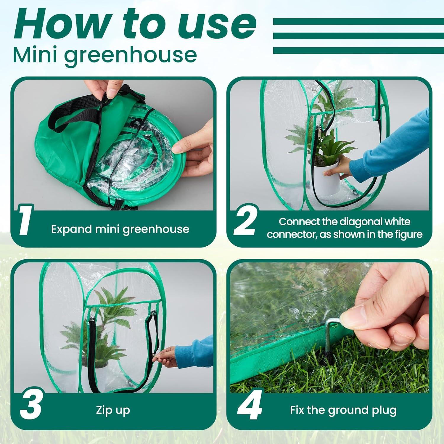 Mini Invernadero Pop Up Nuanchu 30x30x50 cm PVC Transparente