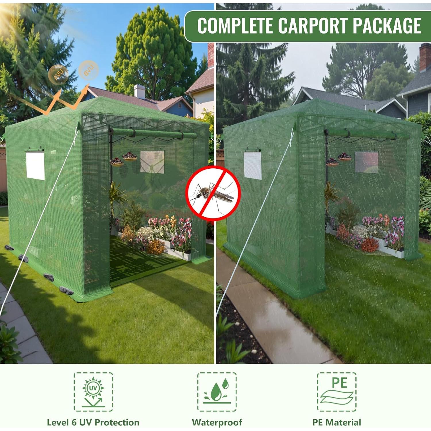 Invernadero Pop Up 2.44x1.83 metros Benass World con Puerta