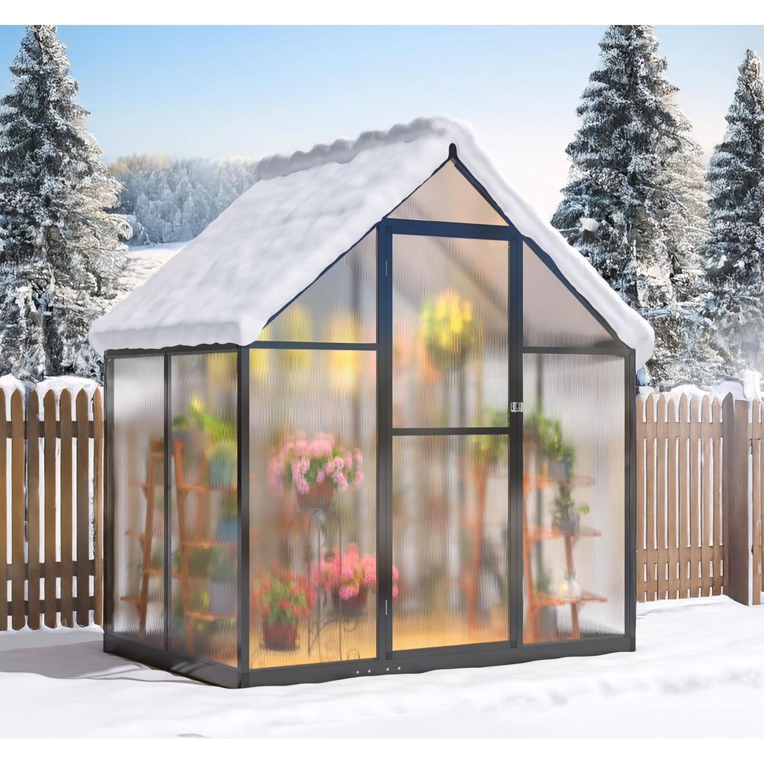 Invernadero WKM 1.13x1.70 m Policarbonato Negro con Ventilación