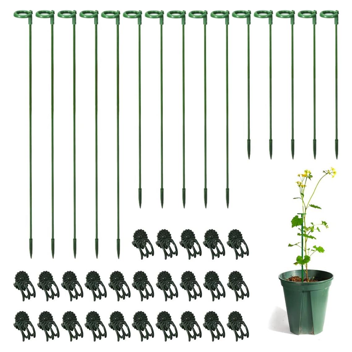 Soportes para Plantas LUCKJUJU 30 Pcs 37cm 27cm 17cm Clips