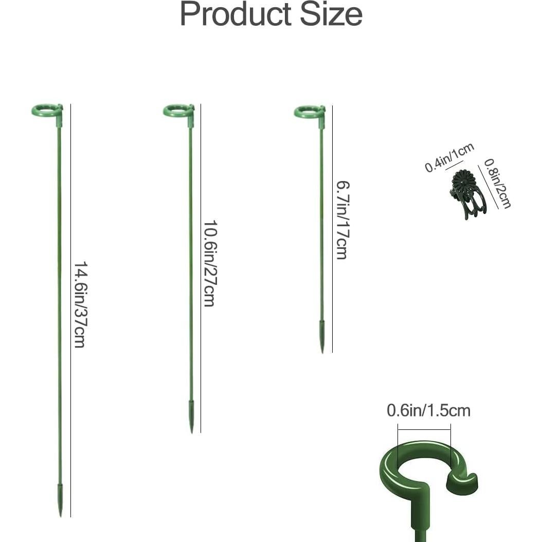Soportes para Plantas LUCKJUJU 30 Pcs 37cm 27cm 17cm Clips