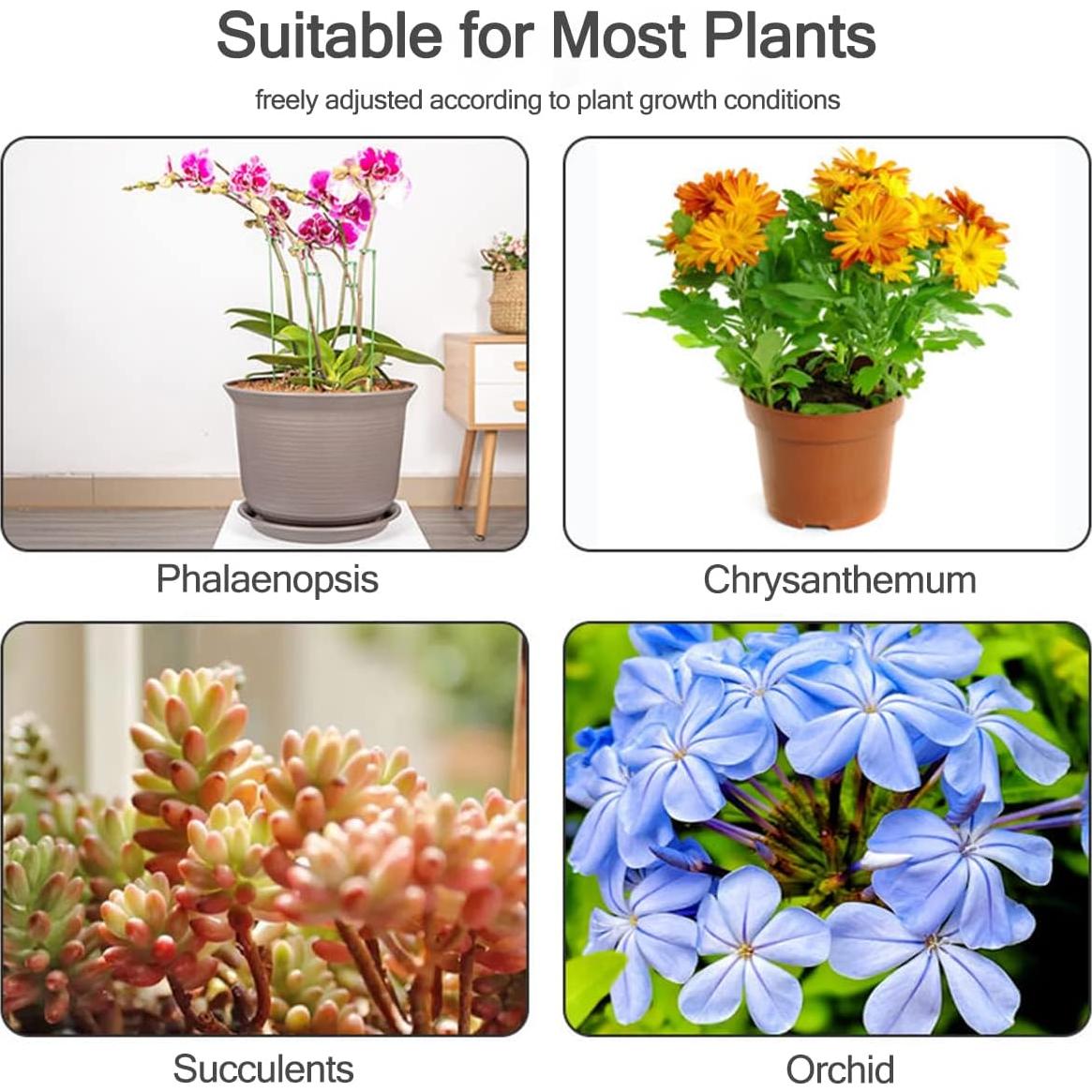 Soportes para Plantas LUCKJUJU 30 Pcs 37cm 27cm 17cm Clips