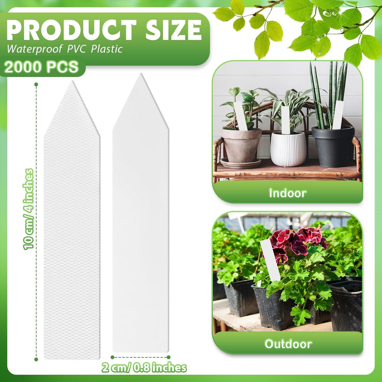 Etiquetas de Plástico para Plantas Geetery 2000 Pcs 10 cm Blancas