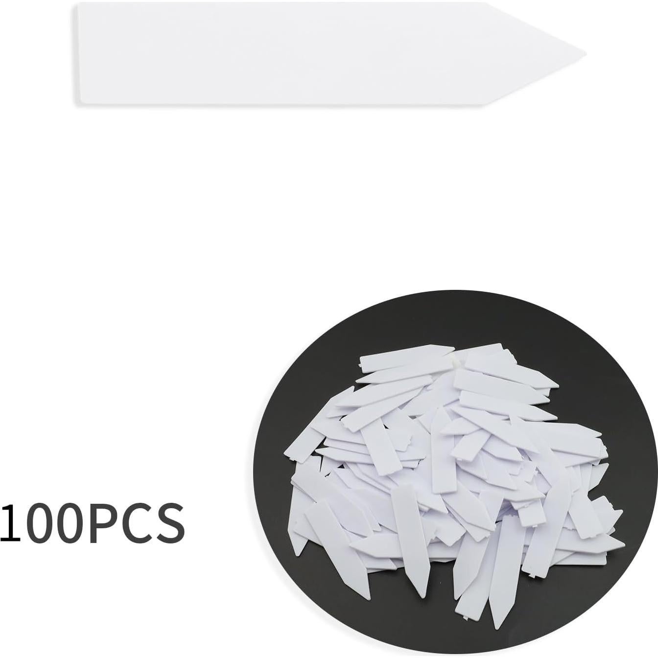 Etiquetas de Plantas Quluxe 100 Pcs PVC Reutilizables Blancas