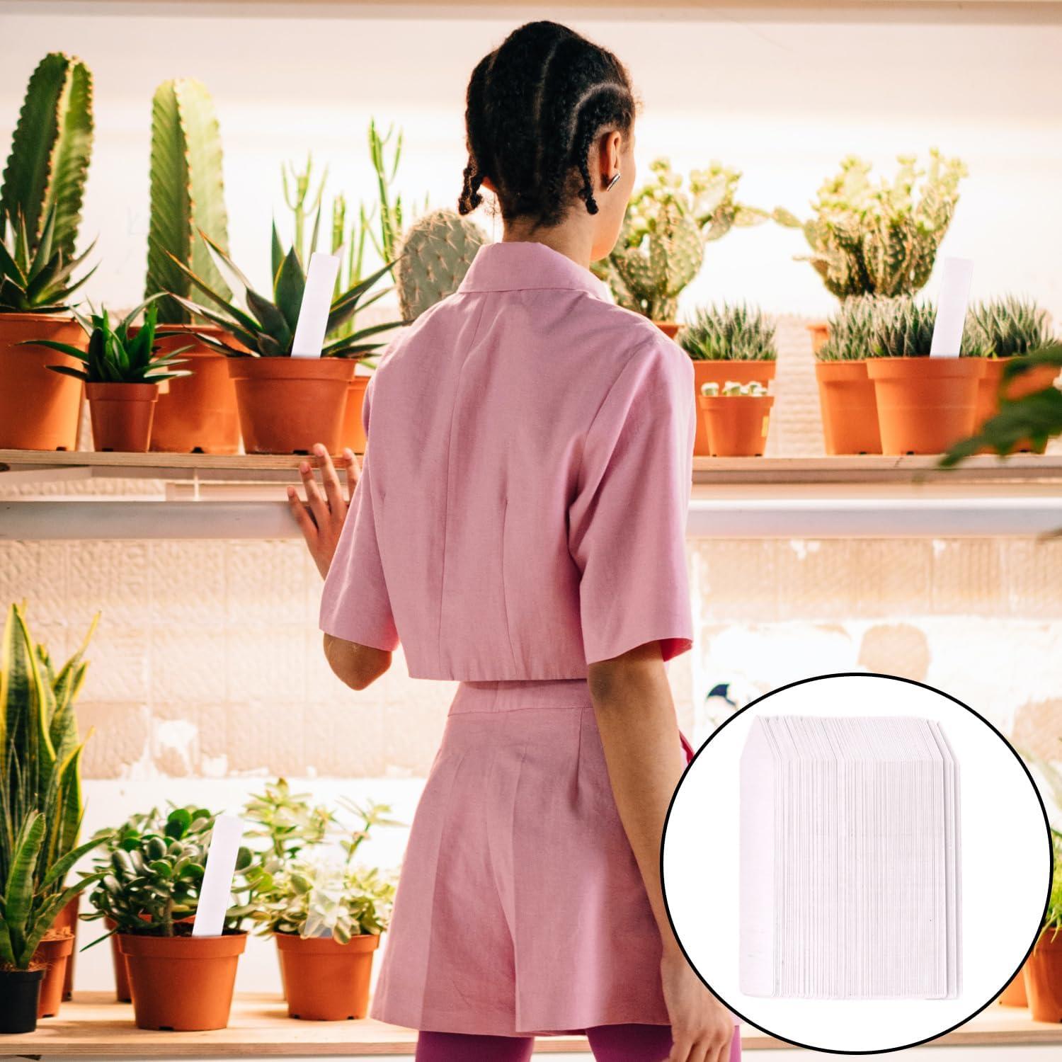 Etiquetas de Plantas de Plástico GOETOR 20 cm 50 PCS Blancas