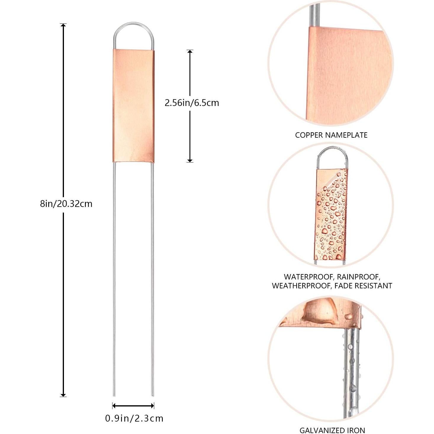 25 Etiquetas de Cobre para Plantas Wanapure 20.32 cm Reutilizables