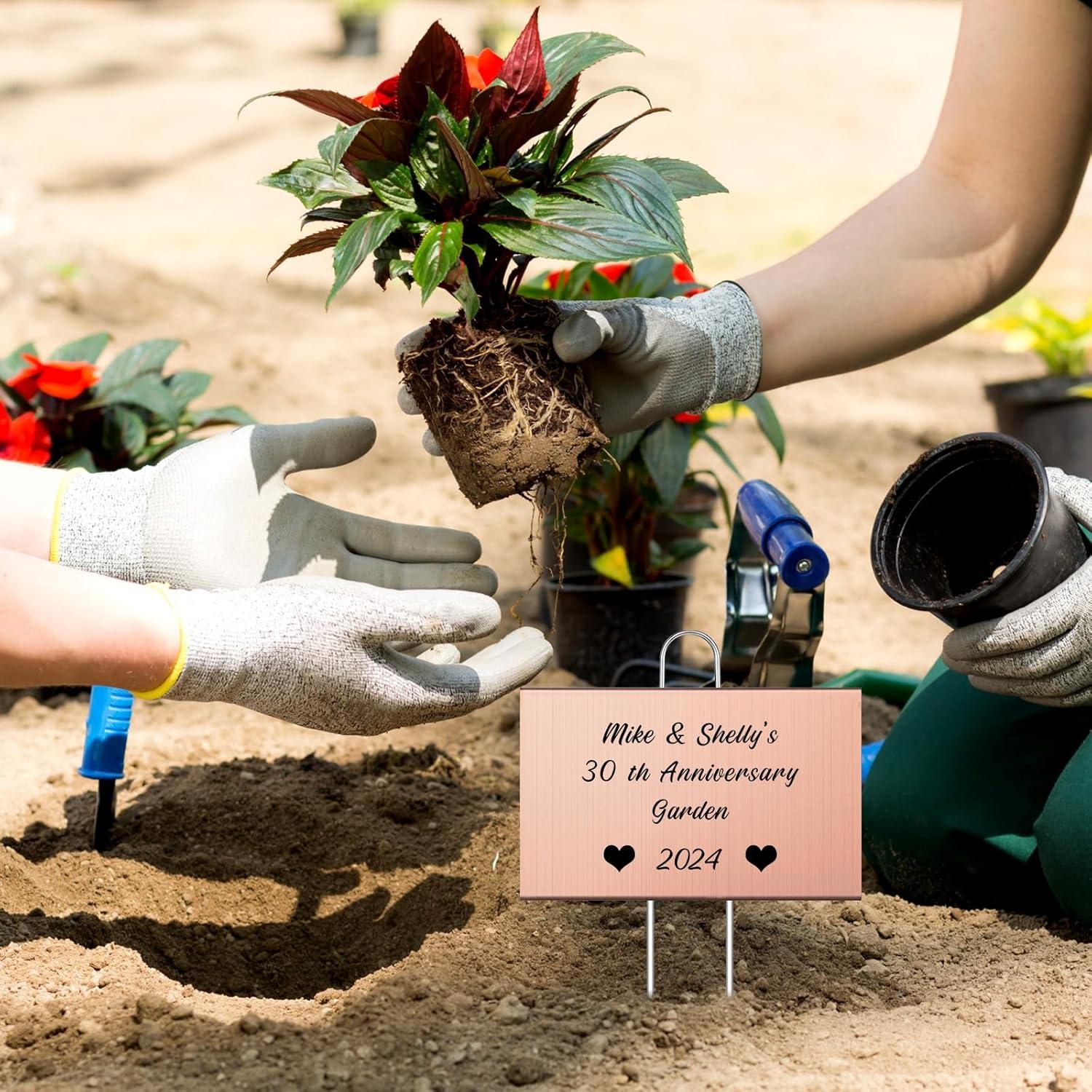 12 Etiquetas de Jardín de Metal Landhoow 10x15 cm Oro Rosa