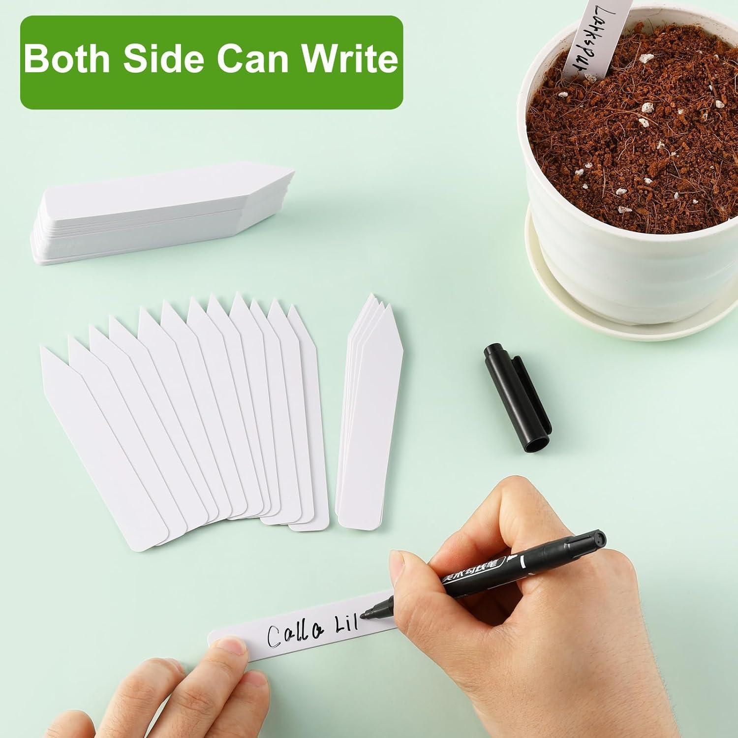 300 Etiquetas para Plantas ModaSin 10.16 cm Blancas Reutilizables