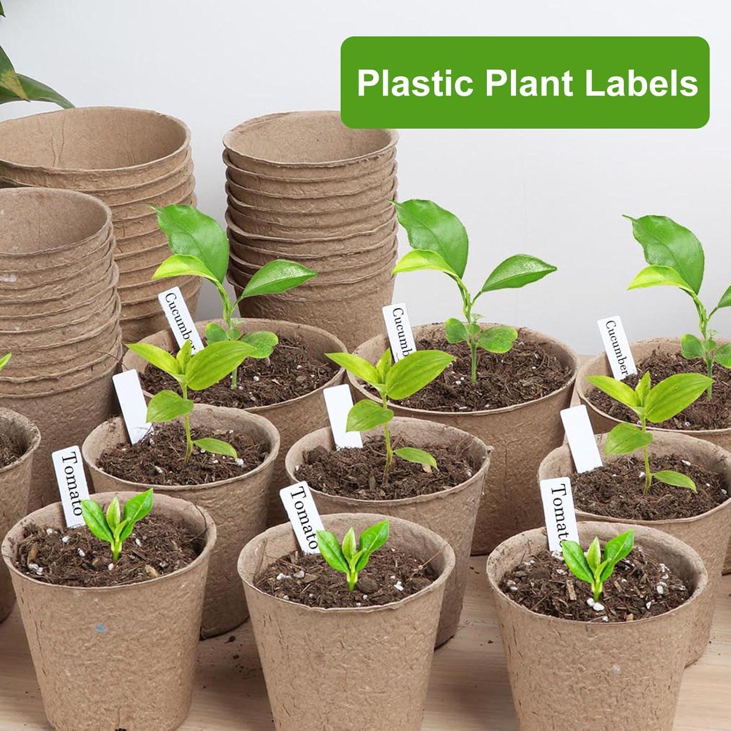 300 Etiquetas para Plantas ModaSin 10.16 cm Blancas Reutilizables