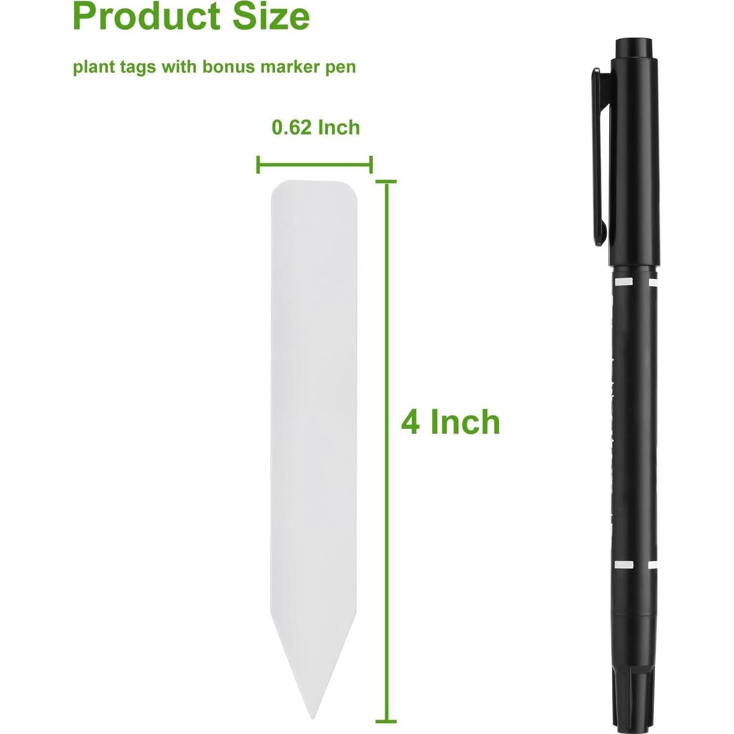 300 Etiquetas para Plantas ModaSin 10.16 cm Blancas Reutilizables