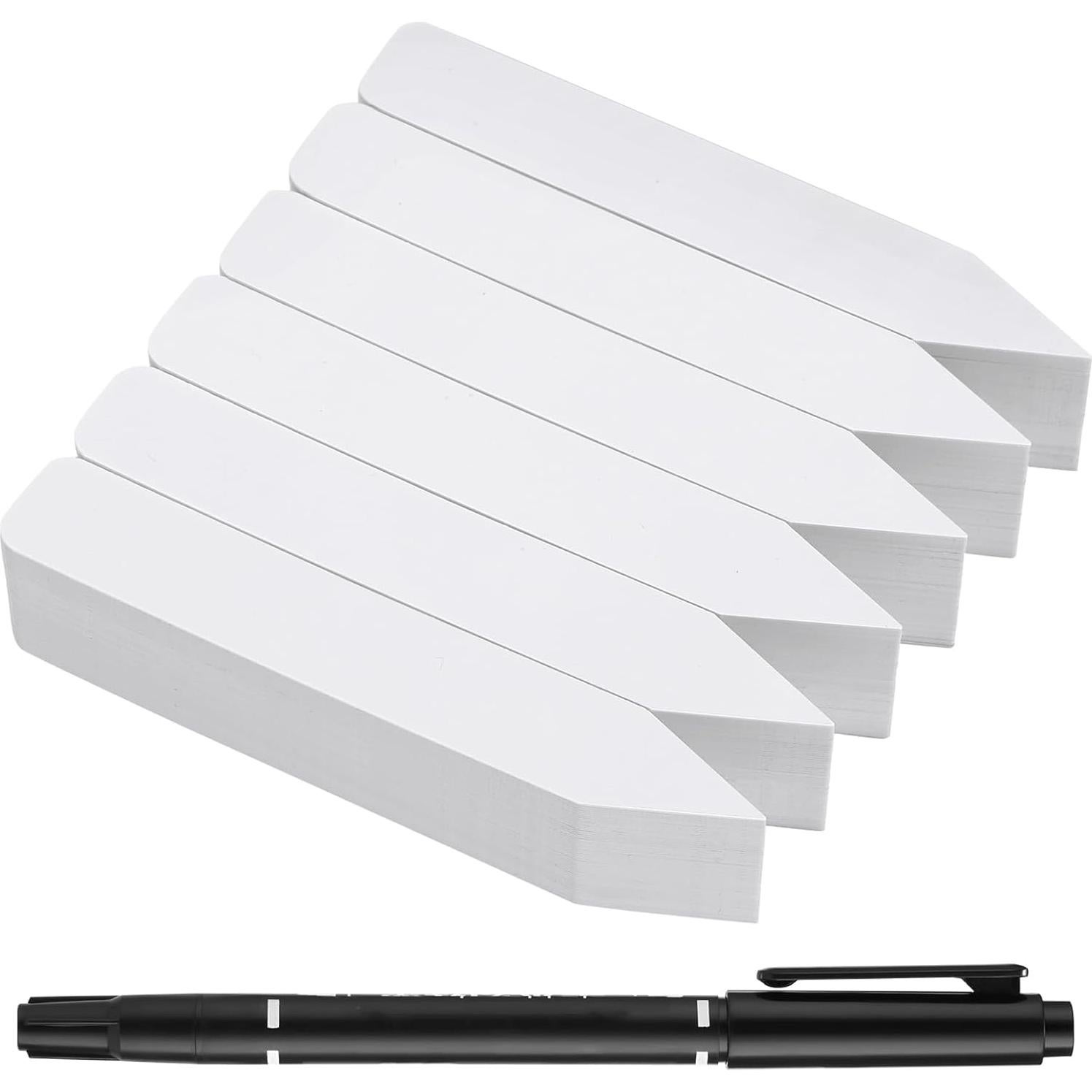 300 Etiquetas para Plantas ModaSin 10.16 cm Blancas Reutilizables