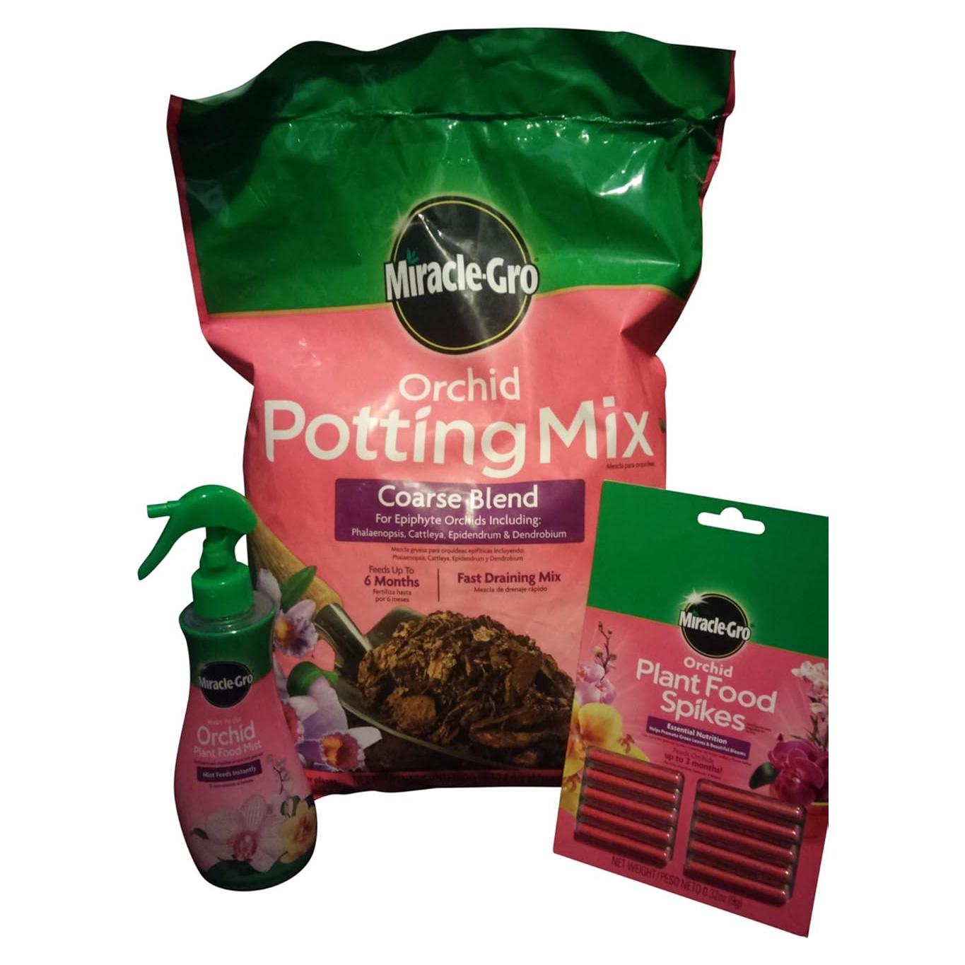 Mezcla para Macetas de Orquídeas Miracle-Gro 8L + Mist y Picos 10-Pack