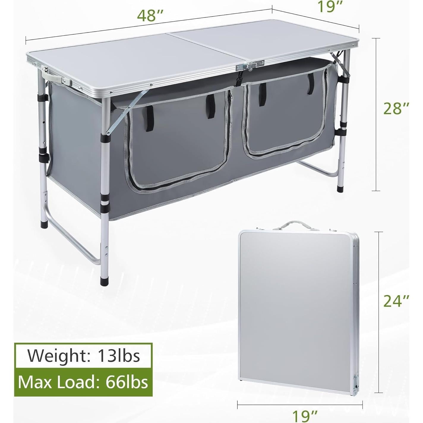 Mesa de Camping Plegable JOUYEK JO-FCT-XH Gris 120x48cm