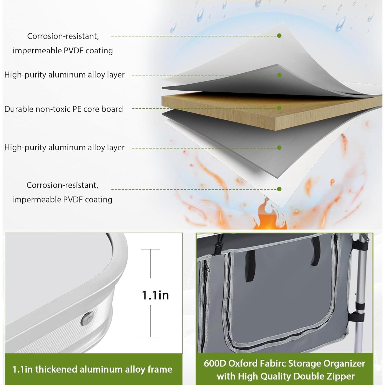 Mesa de Camping Plegable JOUYEK JO-FCT-XH Gris 120x48cm
