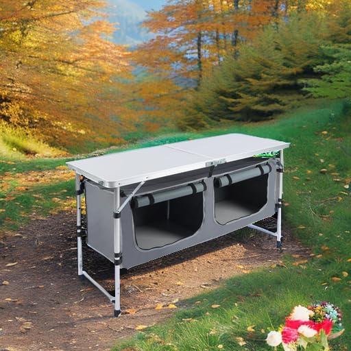 Mesa de Camping Plegable JOUYEK JO-FCT-XH Gris 120x48cm