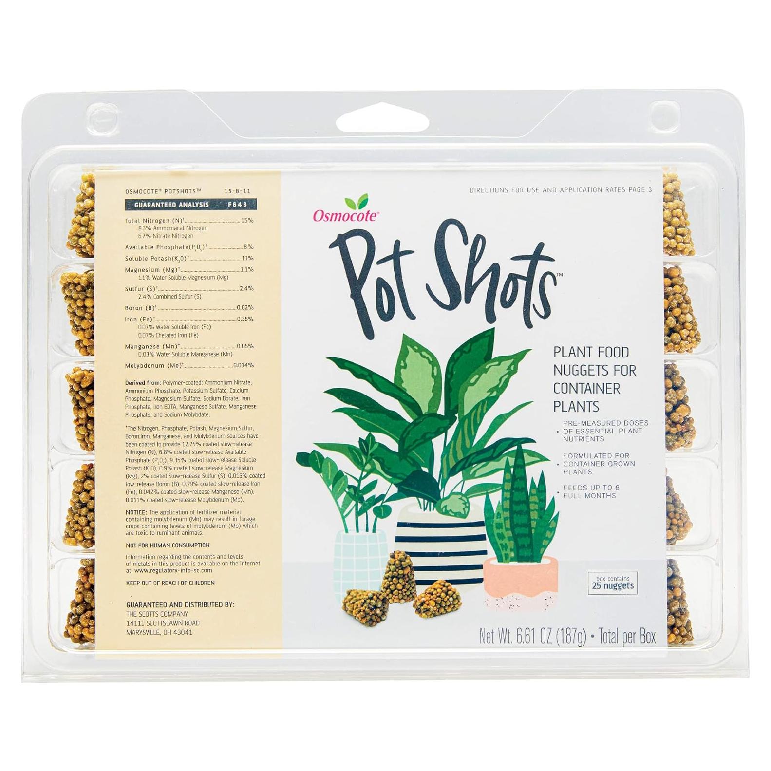 Alimento para Plantas Osmocote PotShots 25 Nuggets 187g