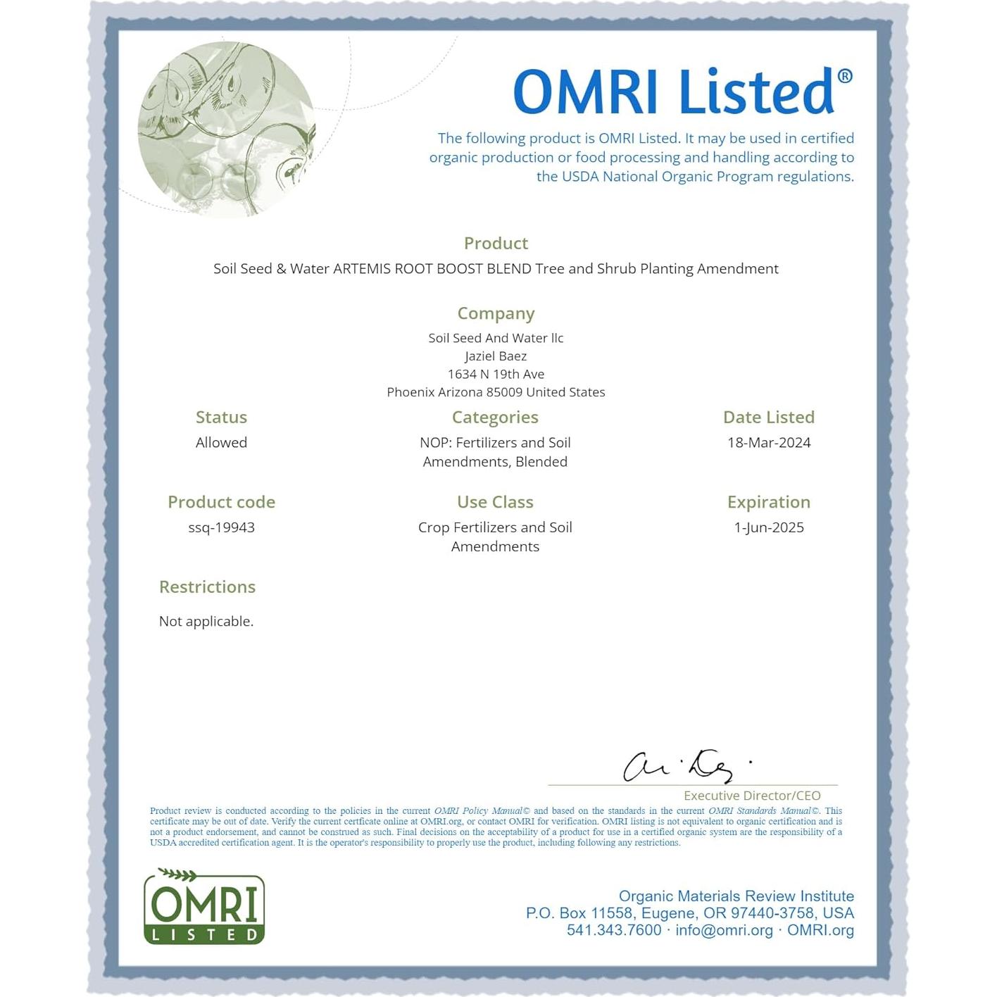 Fertilizante Orgánico Suelo Semilla y Agua 4.08 kg - Aditivo para Raíces