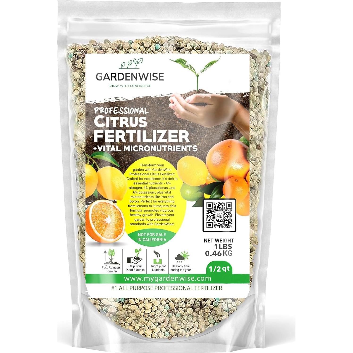 Fertilizante Orgánico para Cítricos GardenWise 16oz - NPK Balanceado