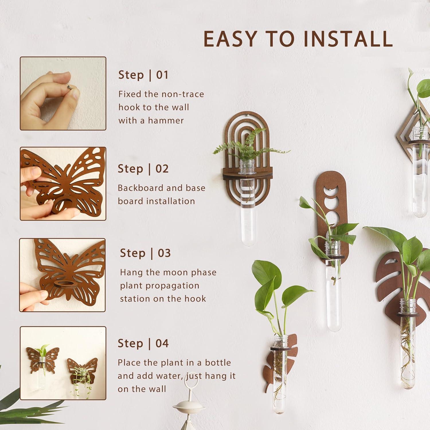 Estación de Propagación de Plantas Artilady - Terrario Colgante de Madera