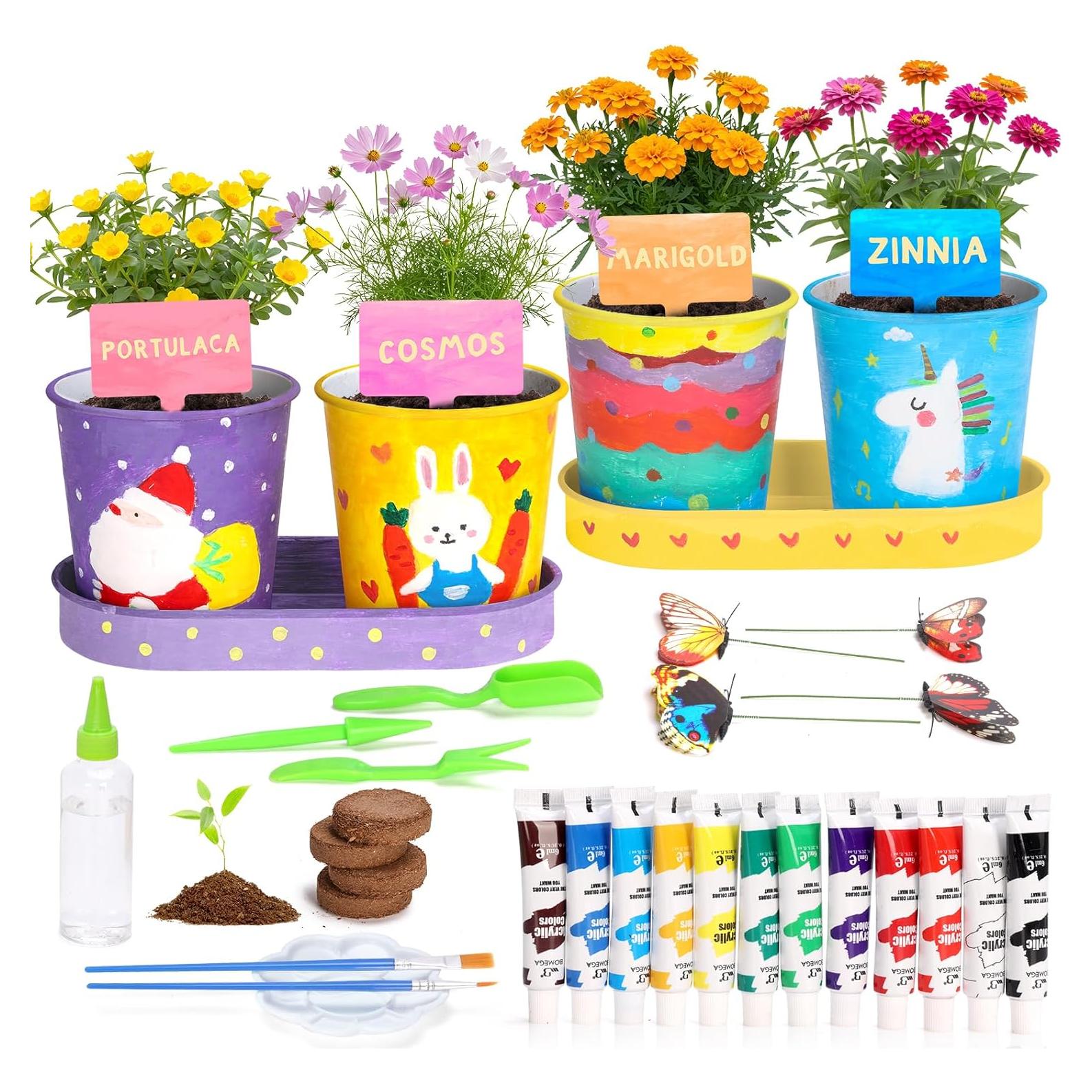 Conjunto de Jardinería para Niños YAUNGEL con 4 Macetas