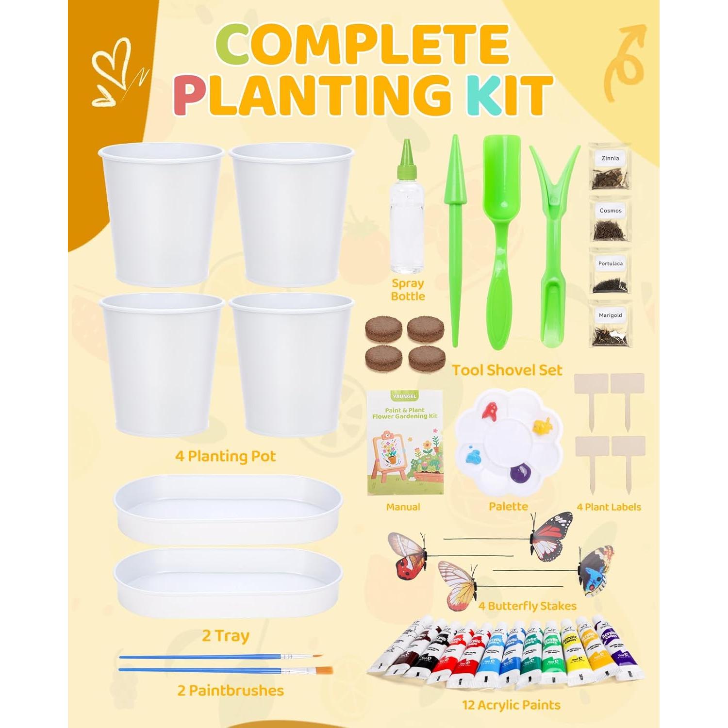 Conjunto de Jardinería para Niños YAUNGEL con 4 Macetas