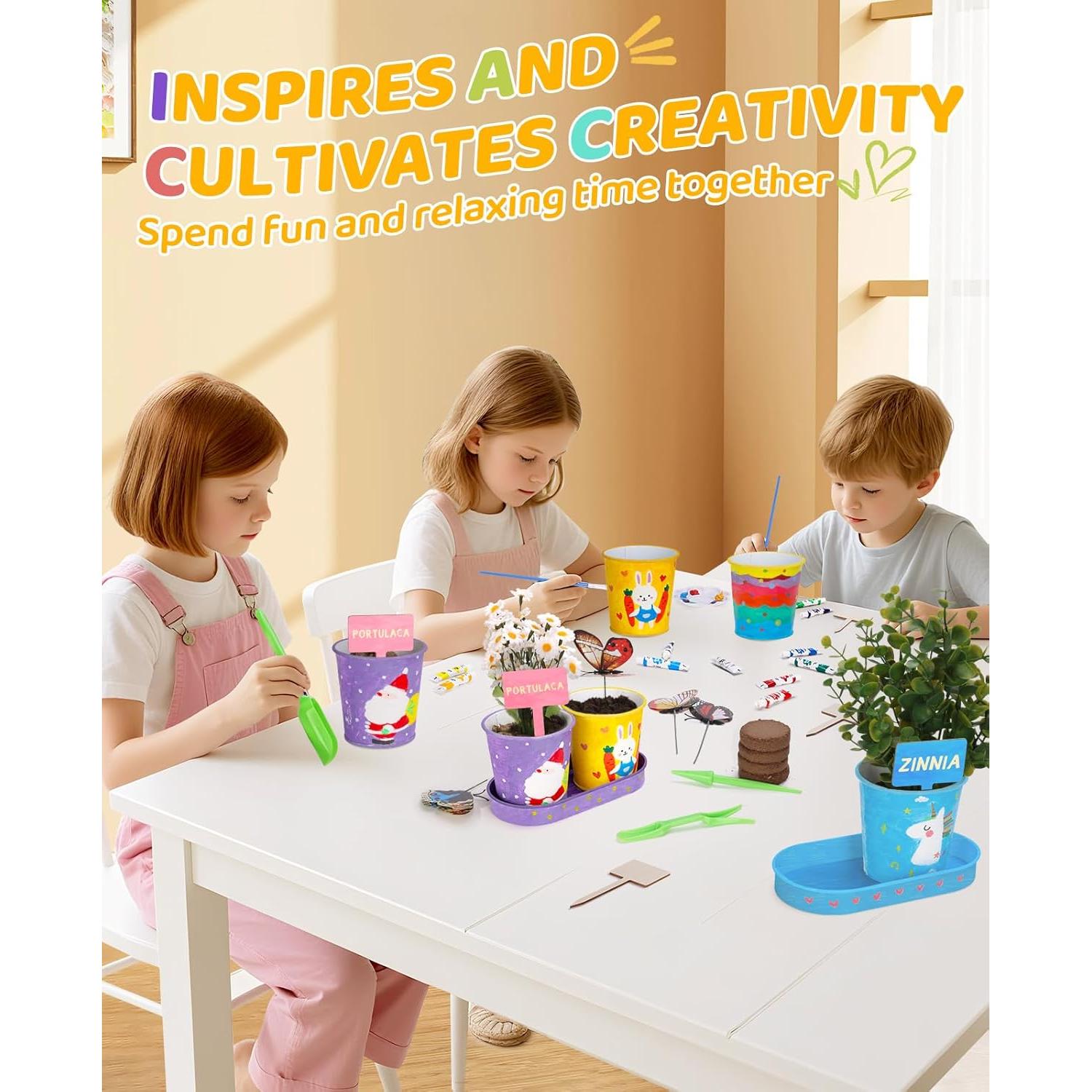 Conjunto de Jardinería para Niños YAUNGEL con 4 Macetas