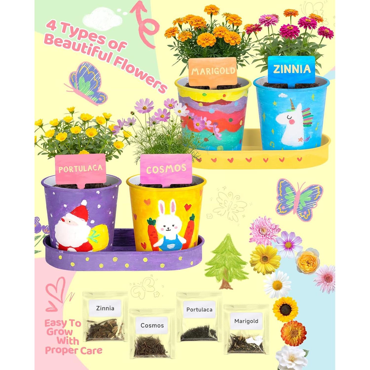 Conjunto de Jardinería para Niños YAUNGEL con 4 Macetas