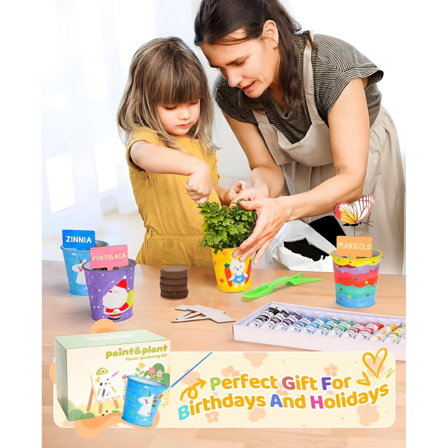 Conjunto de Jardinería para Niños YAUNGEL con 4 Macetas