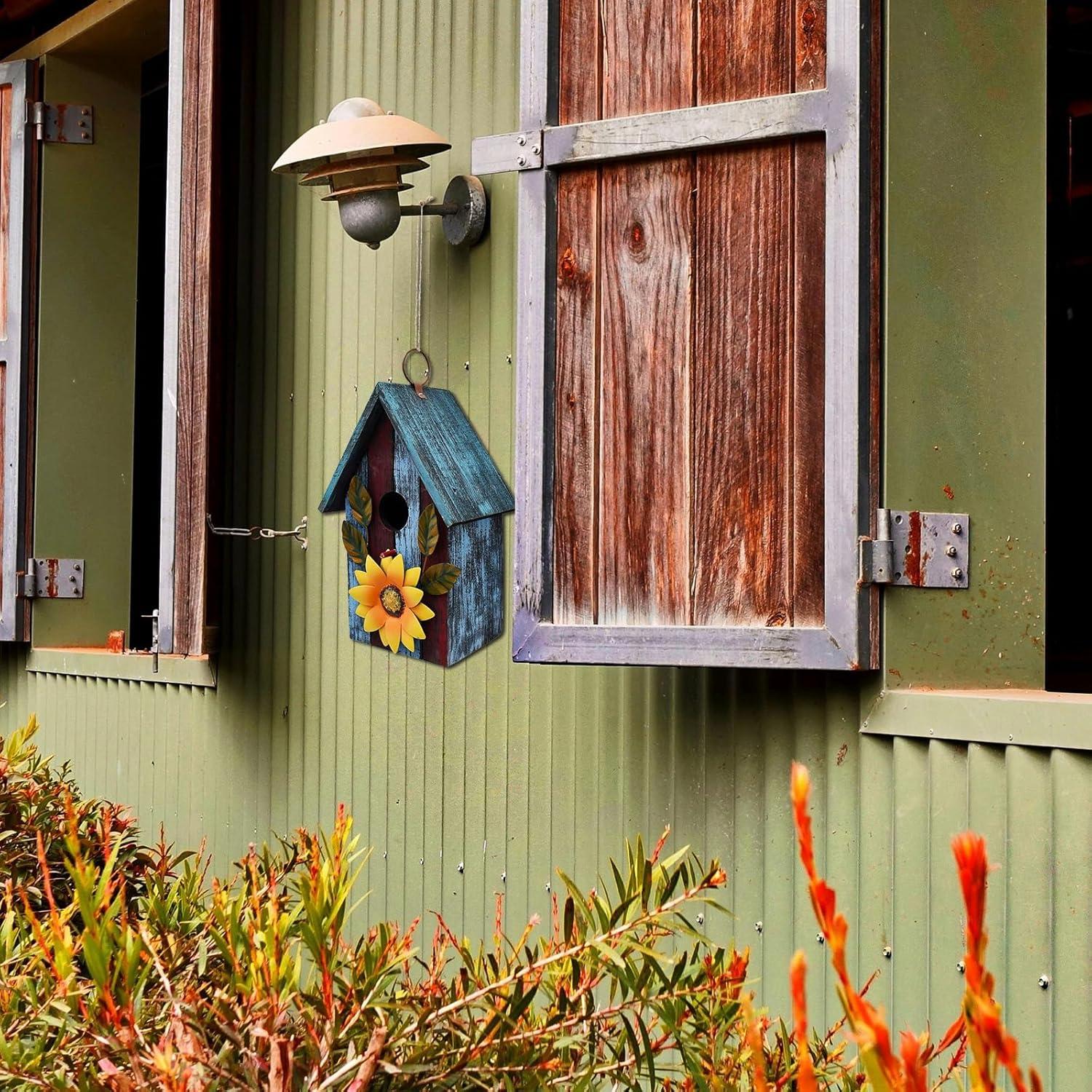 Casa de pájaros de madera K KILIPES 16.19x10.80x23.75cm azul