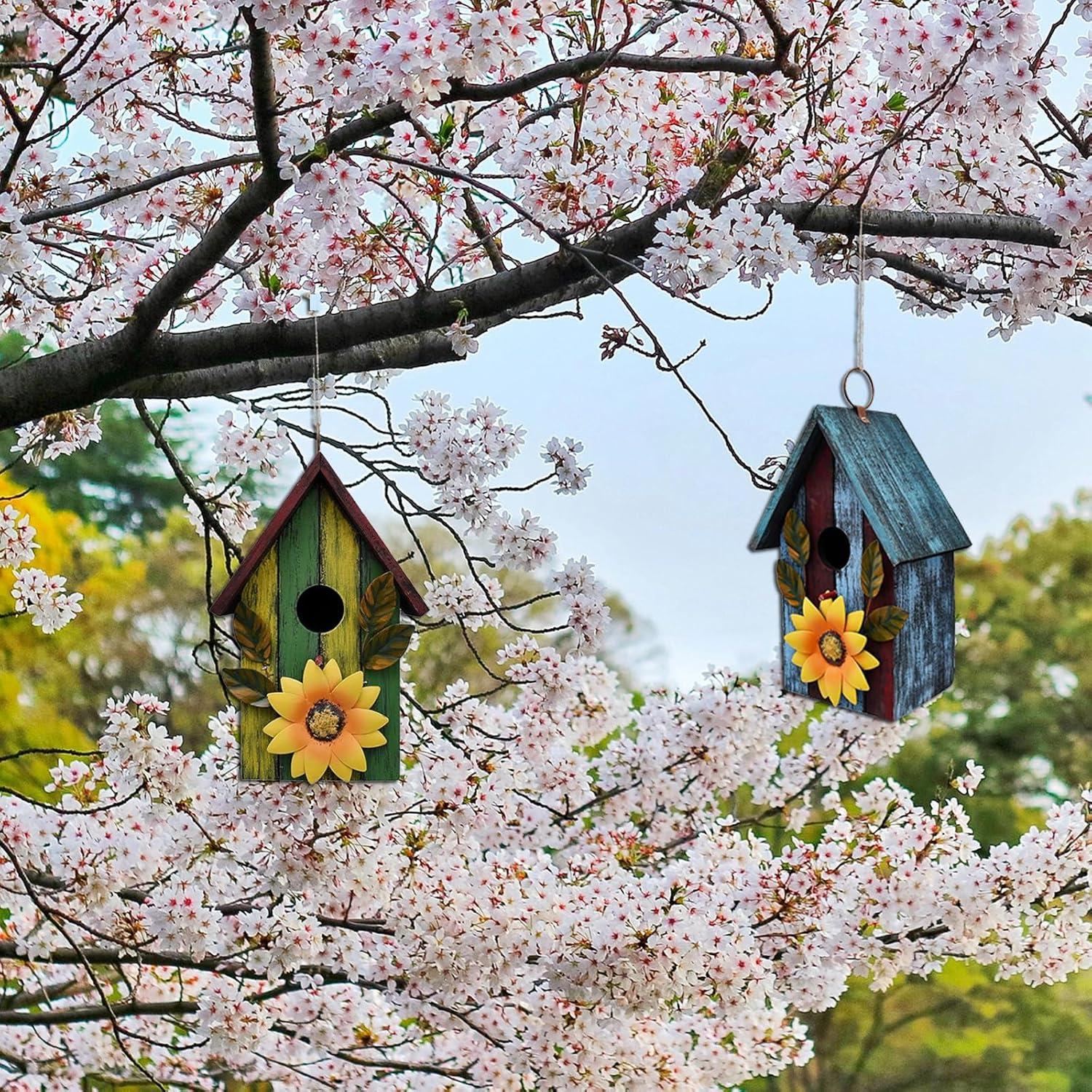 Casa de pájaros de madera K KILIPES 16.19x10.80x23.75cm azul