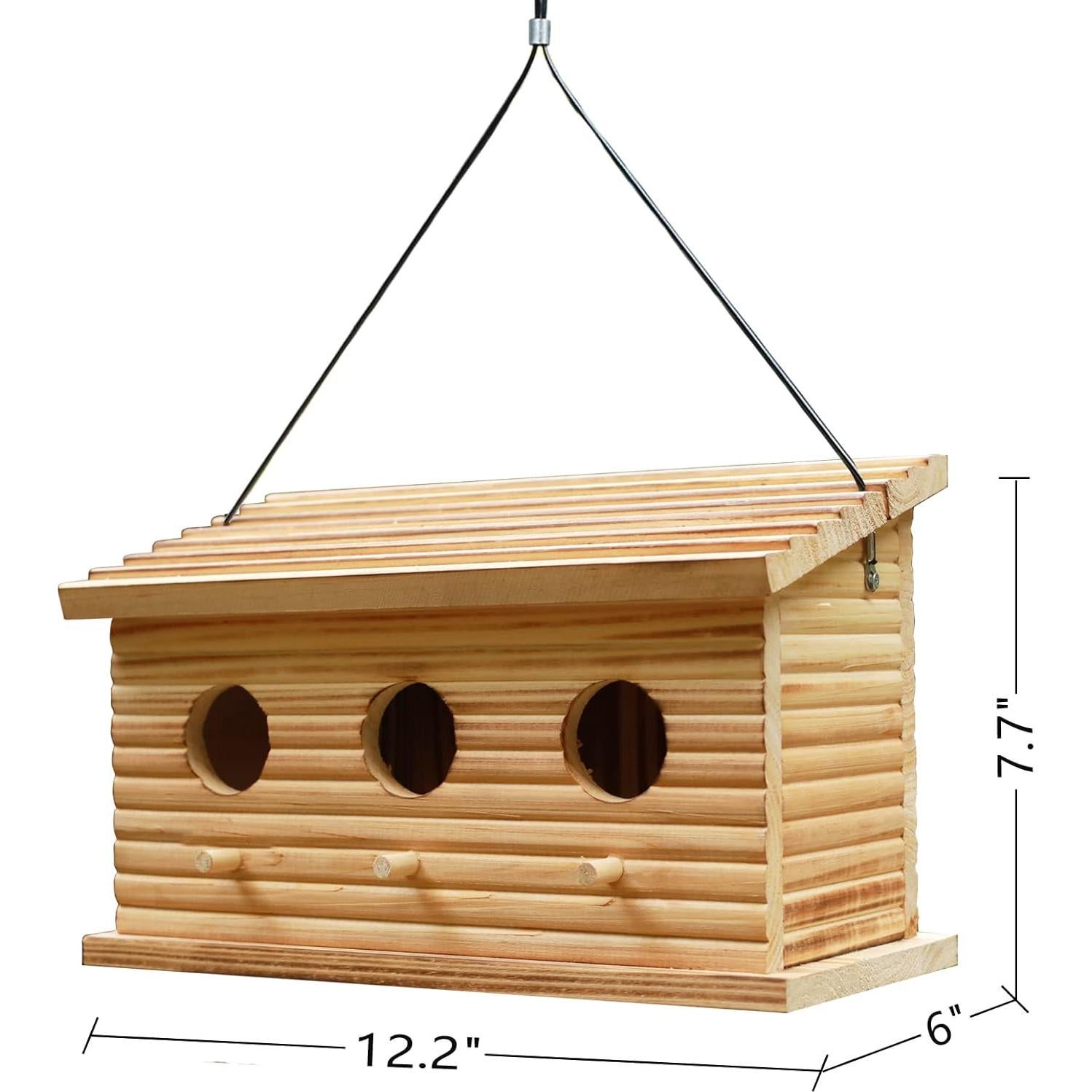 Casa para Aves Colgante STARSWR de Madera para 3 Familias