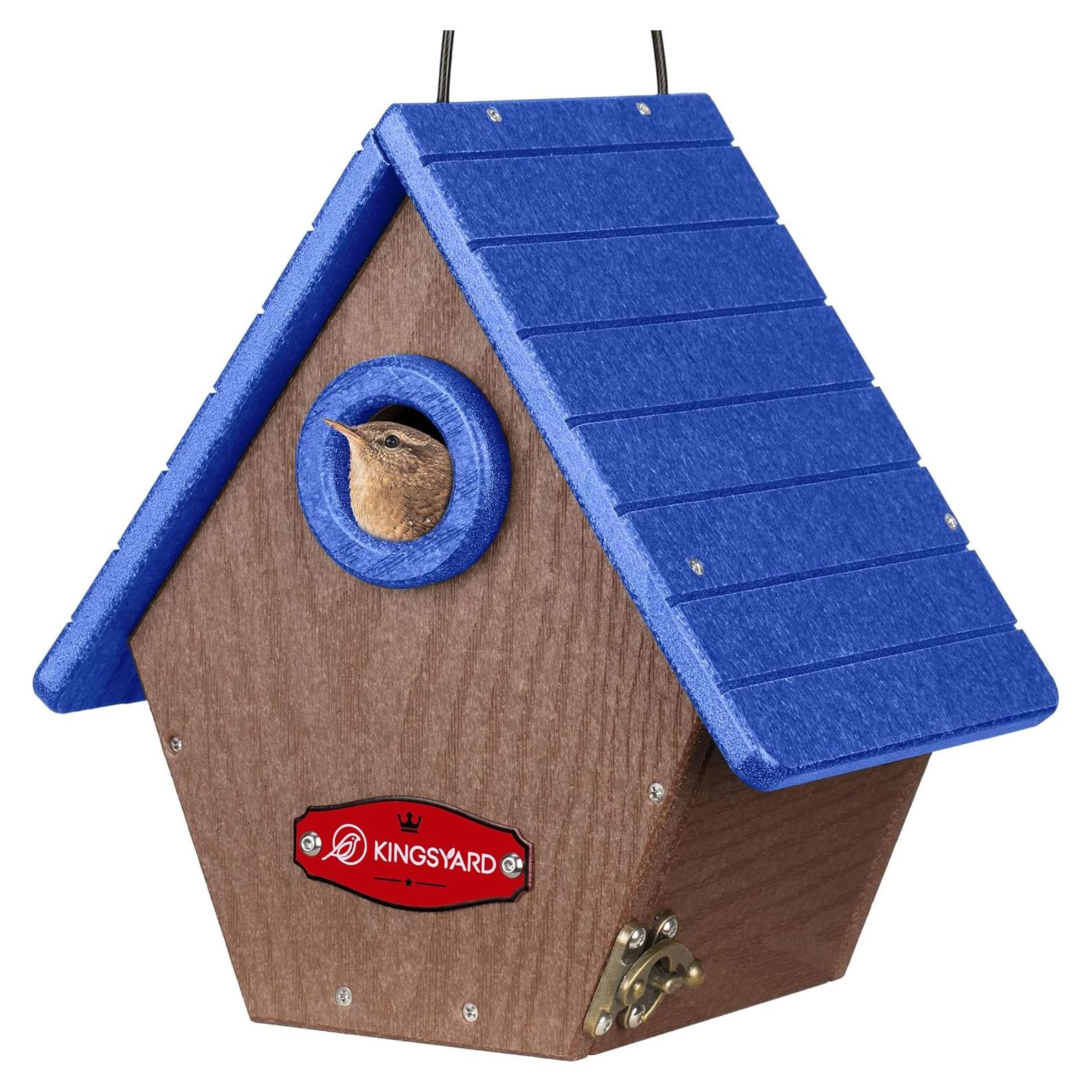 Casa de Aves de Plástico Reciclado Kingsyard Azul 19x13x21cm