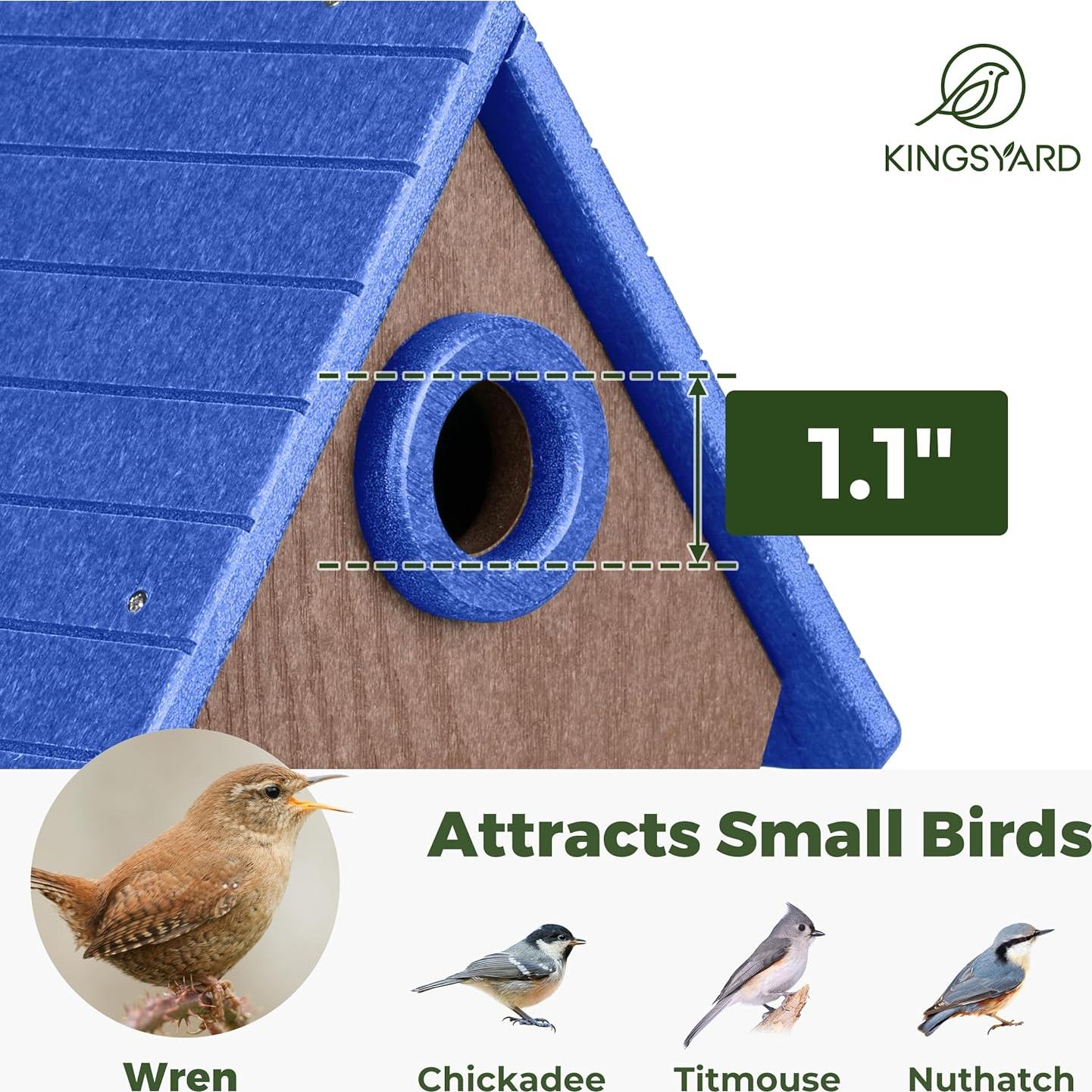 Casa de Aves de Plástico Reciclado Kingsyard Azul 19x13x21cm