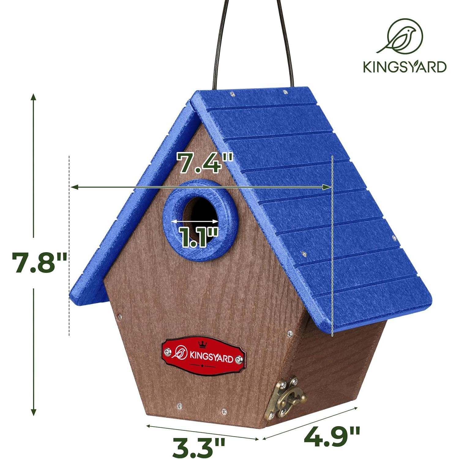 Casa de Aves de Plástico Reciclado Kingsyard Azul 19x13x21cm