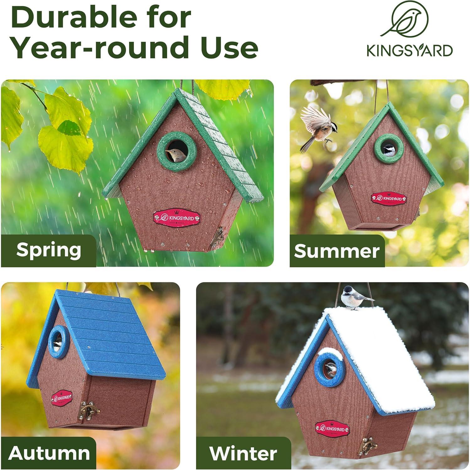 Casa de Aves de Plástico Reciclado Kingsyard Azul 19x13x21cm