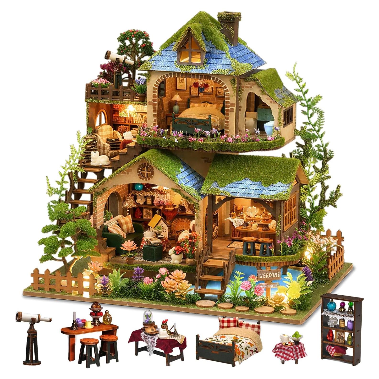 Kit Casa Miniatura DIY Aventura en el Bosque con Luces LED