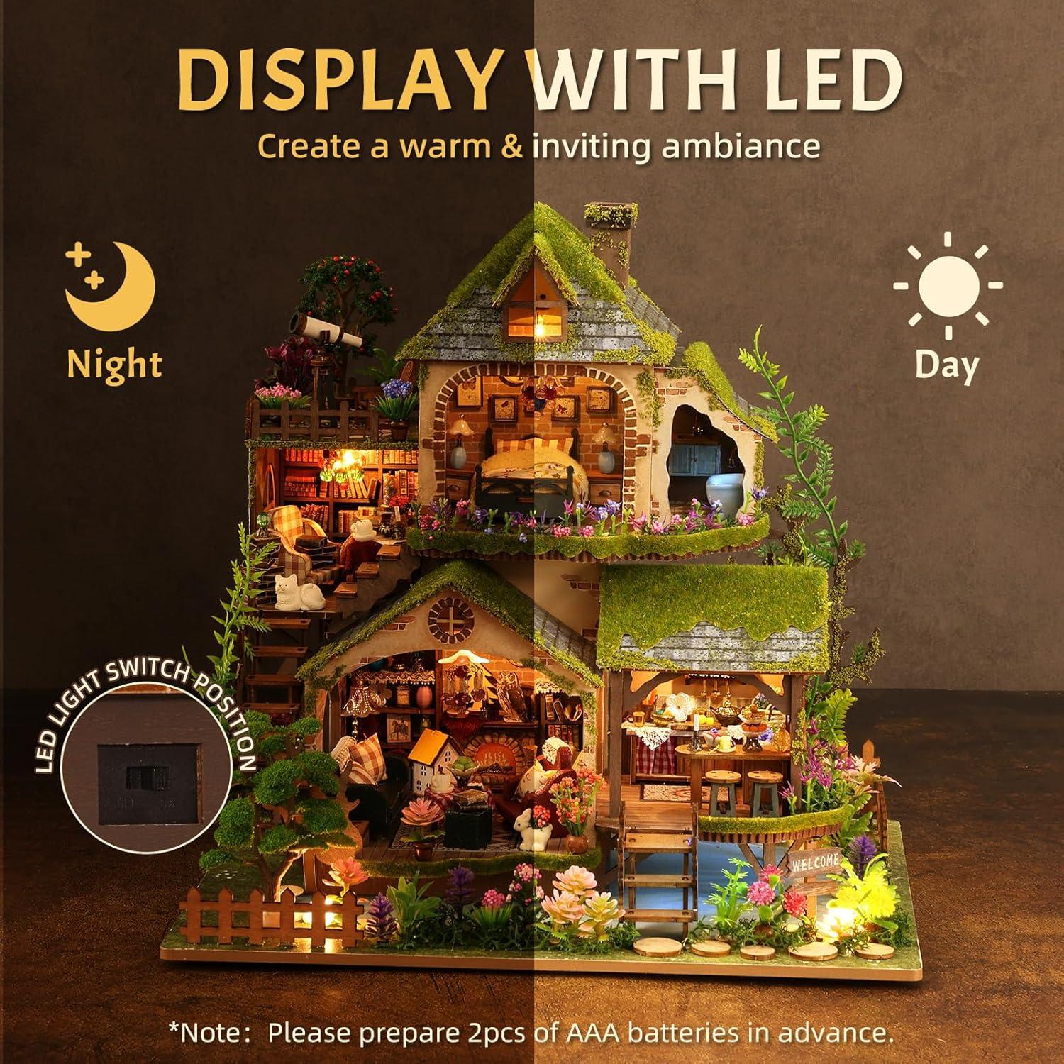 Kit Casa Miniatura DIY Aventura en el Bosque con Luces LED