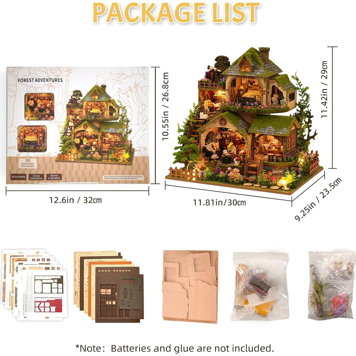 Kit Casa Miniatura DIY Aventura en el Bosque con Luces LED