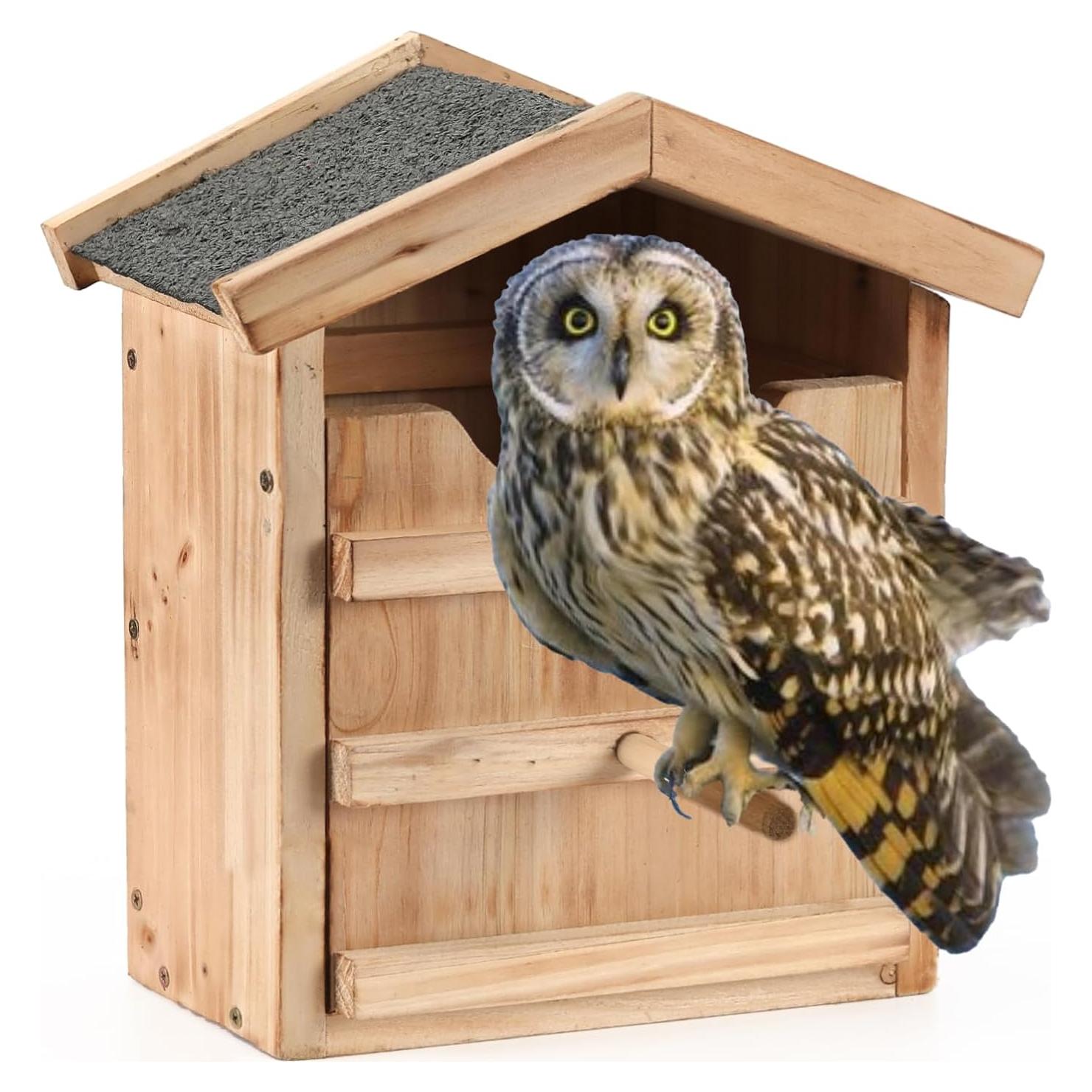 Caja de Madera para Búhos y Cernícalos YYYUAN - Grande 22x16.5x30cm