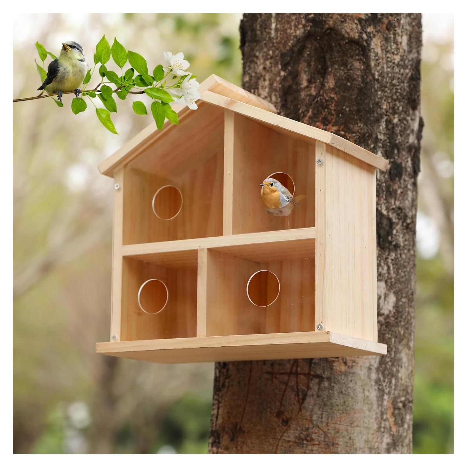 Casa para Aves de Ventana SYY-04, Madera Resistente 12.7x25.4cm
